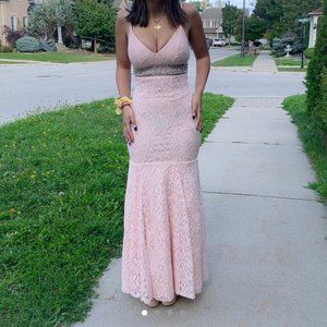 PINK LACE MERMAID DRESS - BRIDESMAID, PROM